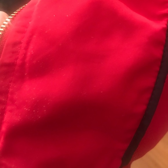 Michael Kors Red Hooded Rain Coat w/ Gold Detail! - Picture 8 of 8